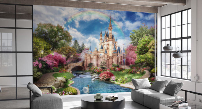 Une décoration murale du château Disney