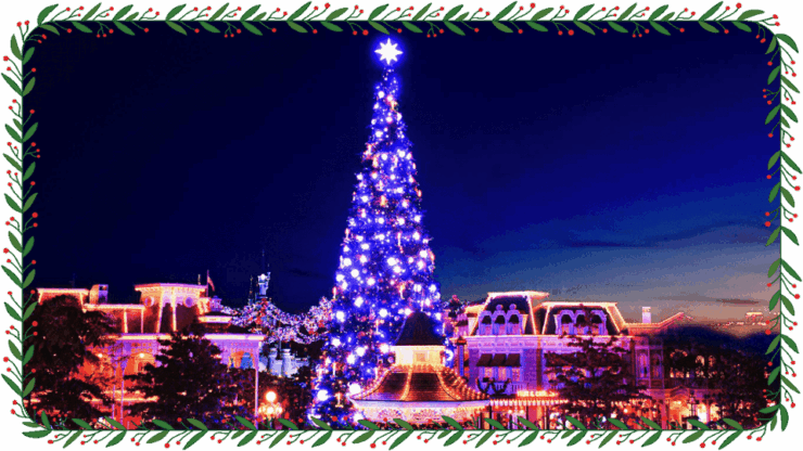 Main Street, U.S.A. sous la neige et l'Illumination du Sapin de Noël